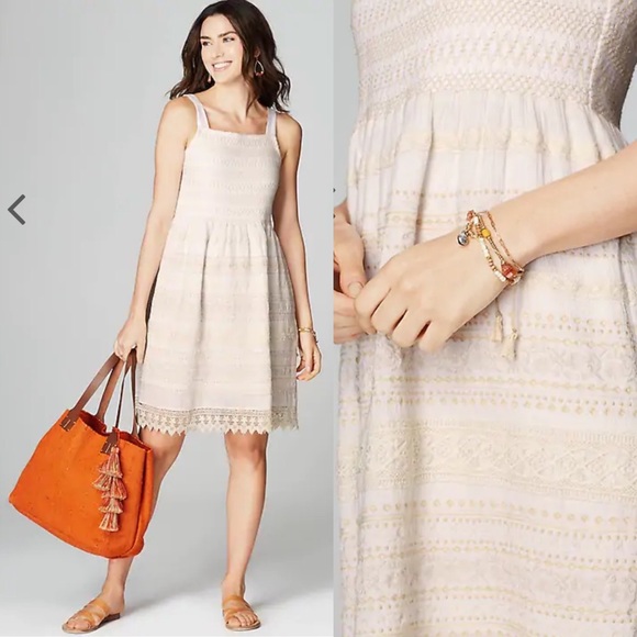 J.Jill Dress Crinkled-Textured Ocean Breeze Embellished Petite Size M New w/Tag - Picture 9 of 9